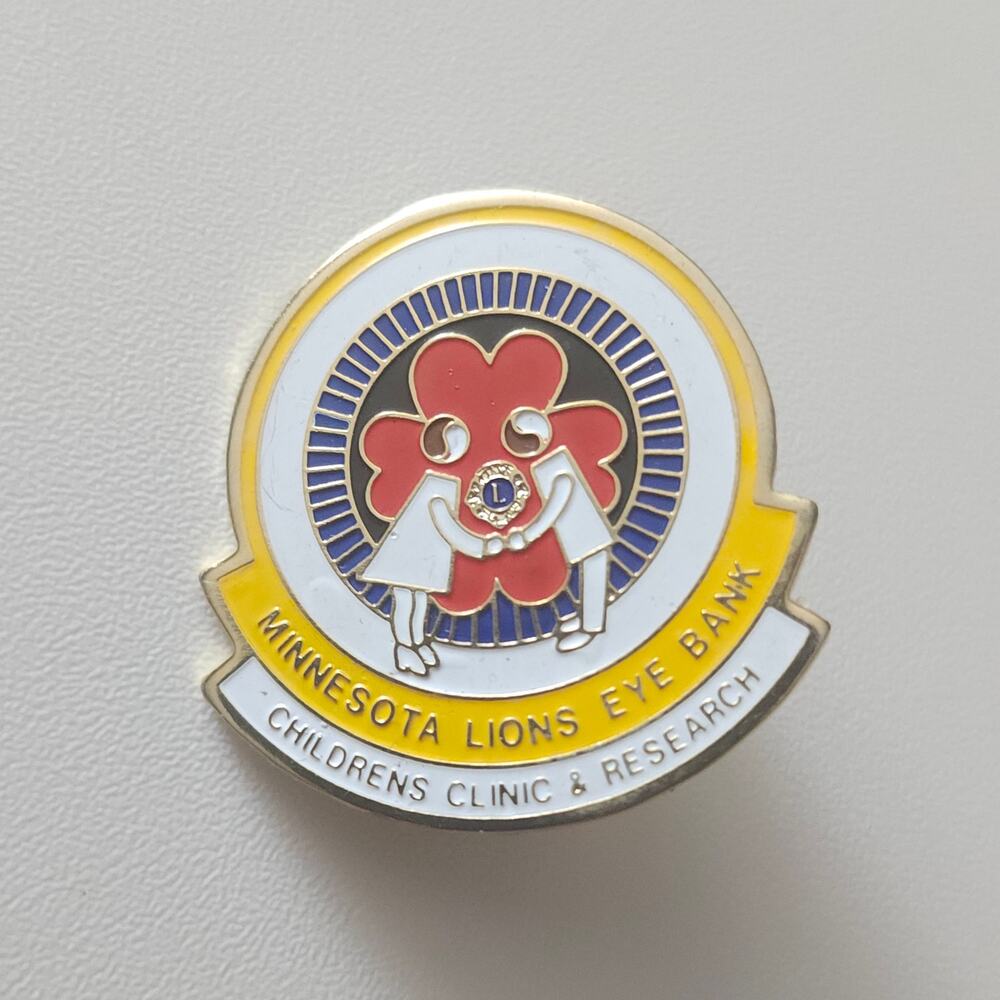 Minnesota Lions Eye Bank Children's Clinic Research Enamel Double Post Lapel Pin